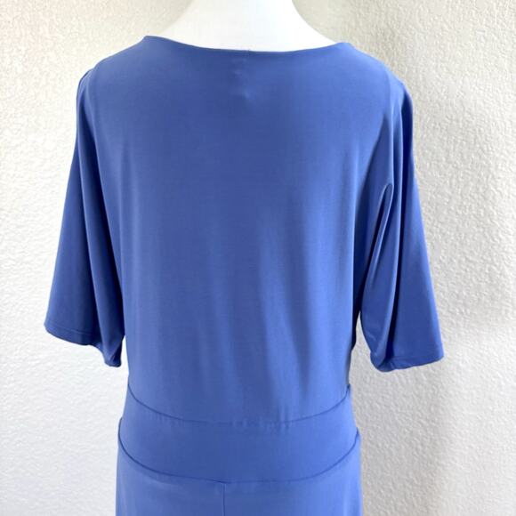 Last Tango Dress Dusty Blue Size Medium Knee Length Career Bodycon Open Sleeves - Picture 11 of 14